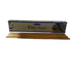 White Sage premium incence sticks (Біла Шавлія) (Satya) пилкові пахощі 15 гр., K335056 - фото товару