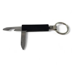 Ніж-брелок з складаним ножем чорний (2 в 1) (9,5х3х1см), K327168C - фото товару