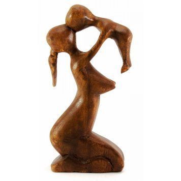Статуэтка "Мама с ребенком" дерево (10,5х,5х2 см)F, K329864F - фото товара