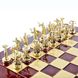 S6RED шахматы "Manopoulos", "Титани", латунь, в деревянном футляре, красные, фигуры золото/серебро, 36х36см, 4,8 кг