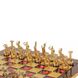 S6RED шахи "Manopoulos", "Титани", латунь, у дерев'яному футлярі, червоні, 36х36см, 4,8 кг