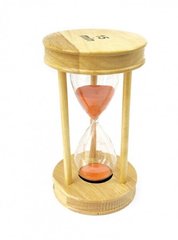 Песочные часы "Круг" стекло + светлое дерево 15 минут Оранжевый песок, K89290195O1137476279 - фото товару