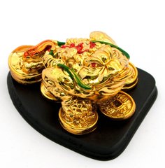 Жаба "золото" на подставке каменная крошка (8х6,5х4,5 см), K329538 - фото товару