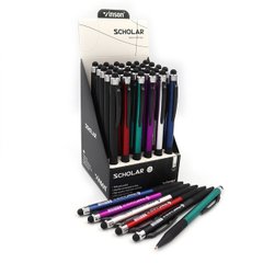 Ручка автомат масляная Vinson "Schoolar" синяя, стилус, mix, 36шт/этик., K2741700OO901 - фото товара