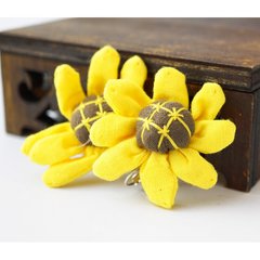 Сережки ганчірні Квітка жовтий, K89080444O1807716167 - фото товару