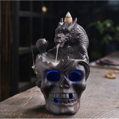Підставка для пахощів "Рідкий дим" кераміка "Драконовий череп LED" 10*11*16 см., K89150360O1849176126 - фото товару