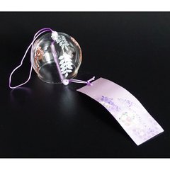 Японський скляний дзвіночок Фурін малий 7*7*6 см. Висота 40 см. Лаванда, K89190227O1716567380 - фото товару