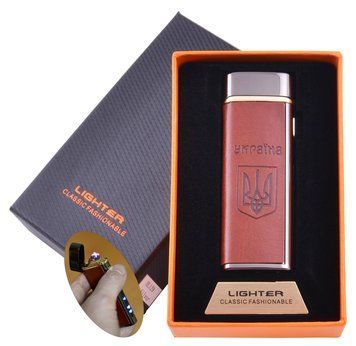 Електроімпульсна запальничка в подарунковій коробці Україна (USB) №HL-129 Black, №HL-129 Black - фото товару