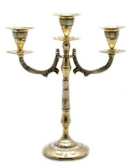 Подсвечник бронзовый с перламутром на 3 свечи (25х21х9 см)(Brass MOP Candle Stand 3C), K323486 - фото товара