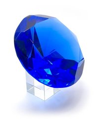 Кришталевий кристал на підставці синій (12 см)(6057), K325553 - фото товару