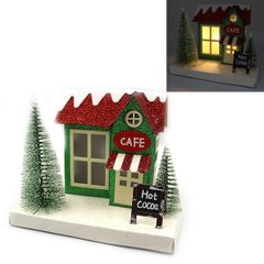 Декор новорічний будиночок LED 3D фігура "Кафе" 13,5х16,5х12см, 1шт/етик., K2746559OO0004FKP - фото товару
