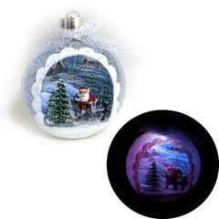 Елочный шар LED разным цветом 3D фигура "Дед Мороз" 11,5х9,5х3,5см, 1шт/этик., K2742319OO9967 - фото товара