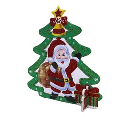 Новогоднее украшение "Дед Мороз с елкой" 20см, K2OO9901DSCNsk - фото товара