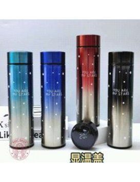 Пляшка-термос для води "Stars" з градусником і сіткою 500ml, подвійні. стін.mix 1 шт./етика, K2753799OO35BWW - фото товару