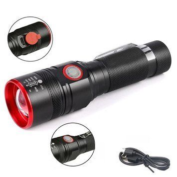 Фонарь BL-736A/749-T6, 1х18650, зажим, zoom, ЗУ microUSB, Box, 9140 - фото товара