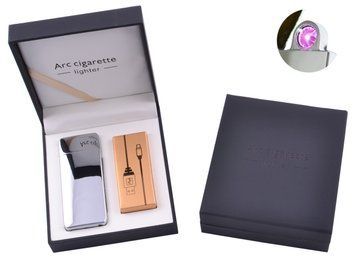 Електроімпульсна запальничка в подарунковій коробці Arc Cigarette №HL-107 Silver, №HL-107 Silver - фото товару