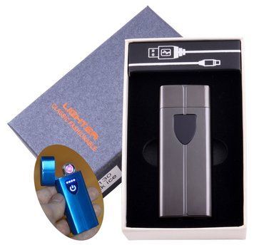 Електроімпульсна запальничка в подарунковій коробці LIGHTER (USB) №HL-130 Black, №HL-130 Black - фото товару
