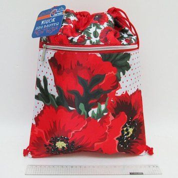 Мішок для взуття з змійкою "Маки" 38*29см, K2732895OO17131-JO - фото товару