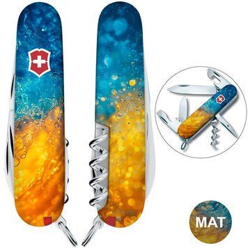 Ніж "Victorinox" Spartan Ukraine 91мм/12функ /Жовто-сині бризки, 1.3603.7_T3160pw - фото товару