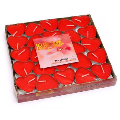 Свечи "Сердечки" красные (набор 50 штук)(17х16х2 см), K329566 - фото товара