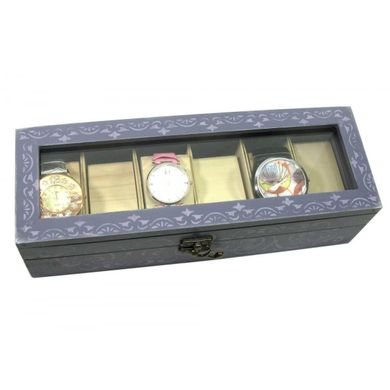 Скринька для годин на 6 шт "Фіолетовий" (31х11х8 см), K330427B - фото товару