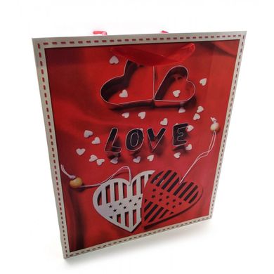 Пакет подарунковий картонний "Love" (18х23х8 см), K332203 - фото товару
