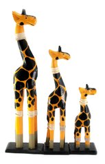 Жирафы 3 шт деревянные (40х11х5,5 см 29,5х8х5,5 см 19,5х8х6 см), K329919 - фото товара