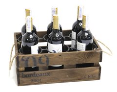 Підставка для вина на 6 пляшок "Ящик", MBD6Y - фото товару