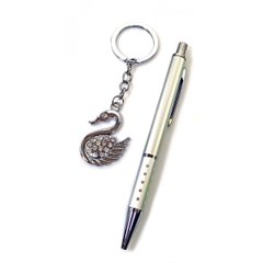 Ручка с брелоком "Лебедь" (17,5х9х2 см), K319910F - фото товару