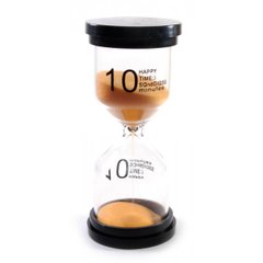 Часы песочные (10 минут) "Оранжевый песок" (10х4,5х4,5 см), K330777C - фото товара
