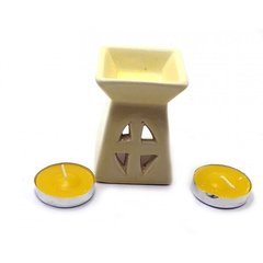Аромалампа керамическая ,подарочный набор желтая (12х8,5х7см), K332391A - фото товару