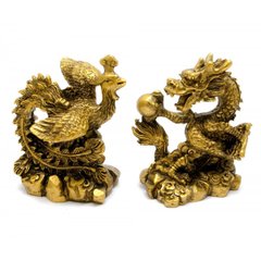 Дракон и Феникс каменная крошка (дракон 8х7х4,5 см,феникс 8х6,5х5 см), K329470 - фото товара