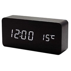 Часы сетевые VST-862-6 белые, (корпус черный) температура, USB, SL8400 - фото товара