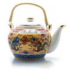 Чайник фарфор с бамбуковой ручкой (750мл.)(TPR1007-4) "Драконы", K323133 - фото товару