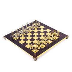 S8RED шахи "Manopoulos", "Miнойськiй воїн",латунь, у дерев. футл., червонi, 36х36см, 4,8 кг, S8RED - фото товару