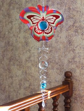 3D Мобіль Метелик + скляна куля кольоровий метал, K89250105O1252434583 - фото товару