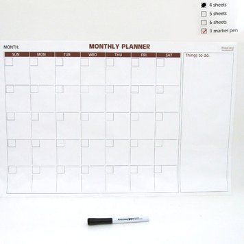 Електростатична плівка Beifa "Monthly Planner", 4 лист./кор., 60*40см + маркер, K2735191OO6040-02-4N - фото товару