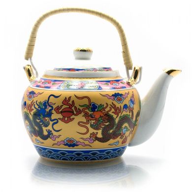 Чайник фарфор с бамбуковой ручкой (750мл.)(TPR1007-4) "Драконы", K323133 - фото товара