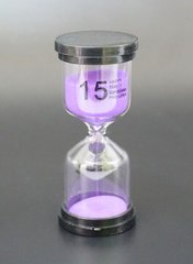 Песочные часы "Круг" стекло + пластик 15 минут Сиреневый песок, K89290185O1137476242 - фото товара