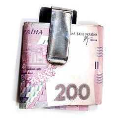 Зажим для денег металл-кожа (7,5х3,5х0,5 см), K332127 - фото товару