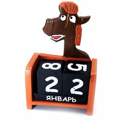 Календарь настольный "Конь" деревянный (10,5х18х5 см) A, K332678A - фото товара