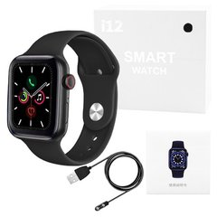 Smart Watch i12, Aluminium, Viber, голосовий виклик, black, 8159 - фото товару
