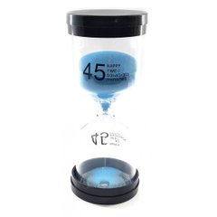 Годинник пісковий 45 хв синій пісок (13х5,5х5,5 см), K332238B - фото товару