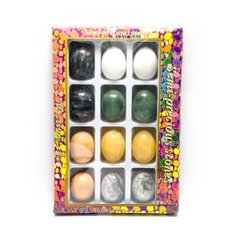 Яйця кам'яні набір (н-р/12шт) (яйце h-4.5 см d-3 см) (упаковка 27х18х3,5 см), K326518 - фото товару