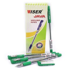 Ручка масляная Wiser "Java" 0,7мм с грипом зеленая, K2734138OOjava-gr - фото товара