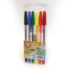 Набір кулькових ручок BEIFA AA927-6 6-цв., K2715621OO927-6-AA - фото товару