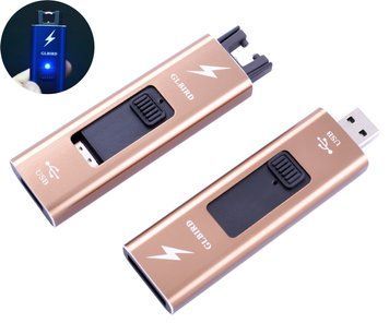 Электроимпульсная зажигалка GLBIRD (USB) №HL-139 Gold, №HL-139 Gold - фото товара
