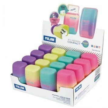 Ластик + точилка "COMPACT Sunset" ТМ "MILAN", 6,5х4х2,7мм, mix, K2743115OO4721116 - фото товару