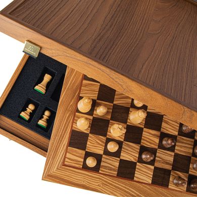 SW43B40H Шахматы "Manopoulos" OLIVE BURL с классическими шахматными фигурами, материал дерево, 40x40см , вес 2,2 кг, SW43B40H - фото товара