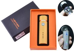 Електроімпульсна запальничка в подарунковій упаковці Lighter (Подвійна блискавка, USB) №HL-28 Gold, №HL-28 Gold - фото товару